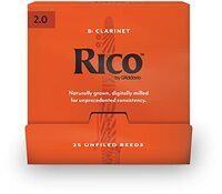 D'Addario Rico Bb Clarinet Reeds - Strength 2.0 - 25 Pack