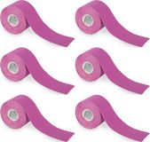 Nasara Kinesio tape - Paars | 6 stuks | 5cm x 5m | Katoen | Huidvriendelijk | Sporttape