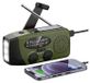 Zelurxx Zonne-energie radio, draagbare radio met handaandrijving en LED-zaklamp, noodradio AM/FM met weersvoorspelling, 2000mAh batterij, handaangedreven dynamo, powerbank voor smartphones, olijfgroen