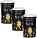 Concorde Set van 3x stuks pasta voorraadbussen/bewaarblikken metaal 11 x 19 cm - Voorraadblikken rond -Voorraadbussen met luchtdicht deksel