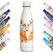 KollyKolla Drinkfles van roestvrij staal, 500 ml, 3D-print, geschikt voor koolzuurhoudende dranken, lekvrije thermoskan, BPA-vrij, drinkflessen voor kinderen, school, sport