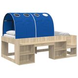 vidaXL Bedframe met tunnel 3 st Sonoma eiken en blauw Bewerkt hout