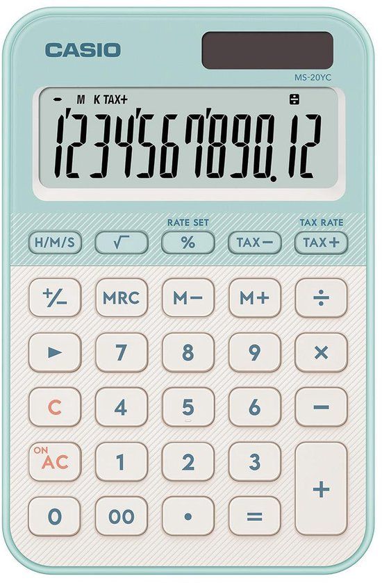 Casio MS-20YC Bureaurekenmachine Lichtgroen