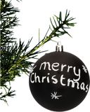 Merry Christmas Boule de Noël - krijt/krijtbord boule de Noël - 8 cm - Plastique - beschrijfbaar