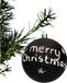 Merry Christmas Boule de Noël - krijt/krijtbord boule de Noël - 8 cm - Plastique - beschrijfbaar