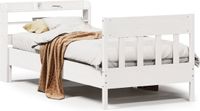 vidaXL Bedframe - Massief Grenenhout - Wit - 90x200 cm