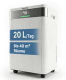 OEM Panda Luchtbevochtiger voor ruimtes, capaciteit 20 liter per dag, tankinhoud 4,5 liter, geschikt voor ruimtes tot 40 m², met ionisator, werkt op R290