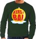 Bellatio Decorations Foute kersttrui kerstbal geel op groene sweater voor heren - kersttruien M