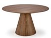 Table ronde plaquée bois avec pied central 136cm