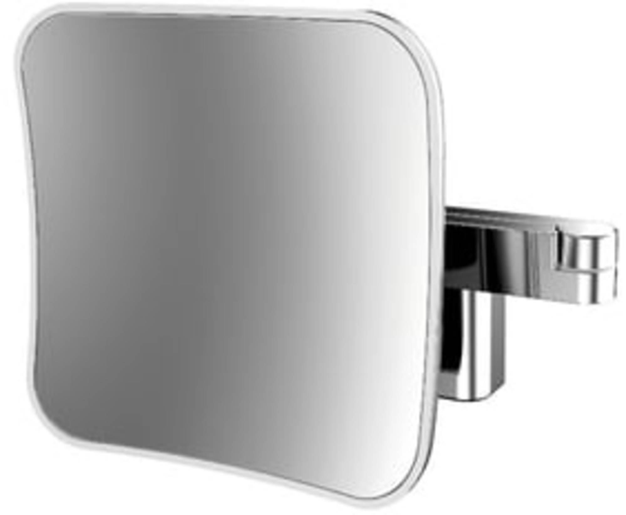 Emco Asis Cosmeticaspiegel vierkant LED 2-Armig 5x Vergroot Chroom