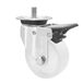 WAGNER 03408101 zwenkwiel diameter 75 mm, bouwhoogte 100 mm, verzinkt staal, wit, rem, plaat met schroefdraad M10 x 17, draagkracht 60 kg