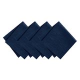 Elrene Home Fashions Continental Solid Texture Water- en vlekbestendige stoffen eetservetten, set van 4, 17"x17", Navy