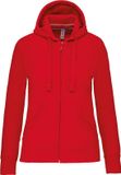 Kariban Damessweater met rits en capuchon K464 - Red - M