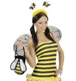Widmann Bijen diadeem - Geel pluche haarband met bijtjes voor insecten outfit