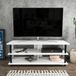 Hanah Home Stijlvolle tv-standaard, zwart en wit, 120 cm x 44,6 cm x 47,4 cm, 100% melamine gecoat deelbord, 18 mm dik, modern design voor de woonkamer