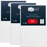 Artina Akademie – Set van 3 Schilderdoeken Canvas 50x80 cm – Spieraam van FSC® Hout – Wit Canvas 100% Katoen – 280 g/m