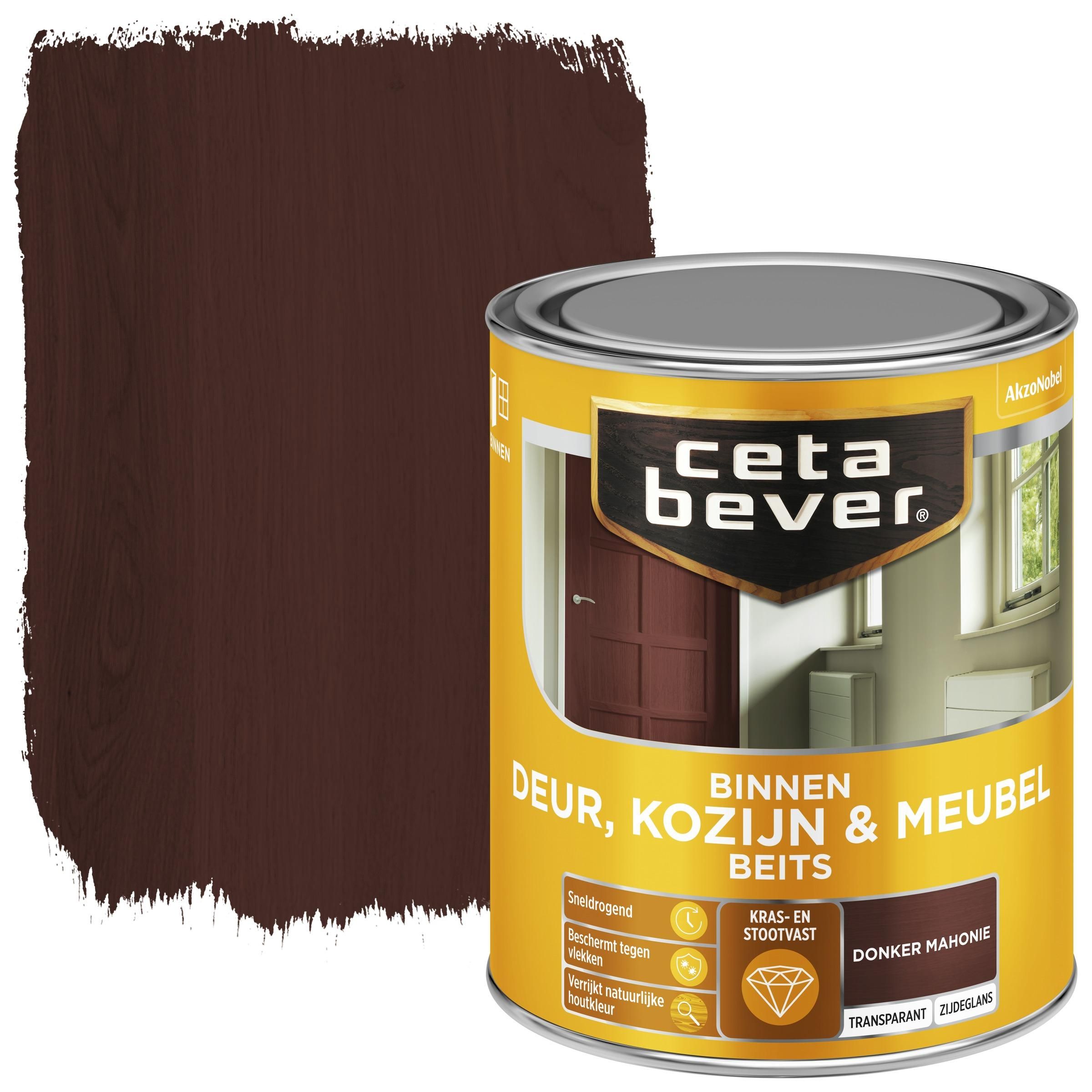 Cetabever Deur Kozijn & Meubelbeits Transparant Donker Mahonie Zijdeglans 750 ml