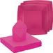 Santex feest/verjaardag servies set - 20x gebaksbordjes/25x servetten - fuchsia roze - karton