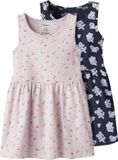 NAME IT NMFVILINSE 2P SL DRESS Jurk Kinderen Mouwloos Gebloemd Katoen Jersey Cradle Pink