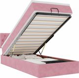 vidaXL Ottoman Bed with Mattress 100x200 cm Velvet Pink