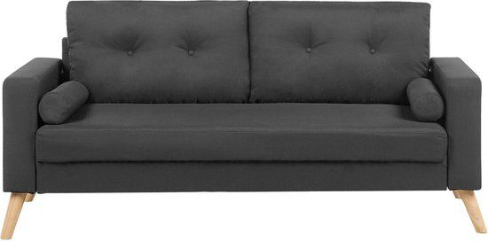 Beliani KALMAR - Tweezitsbank - Donkergrijs - Polyester