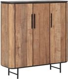 DTP Home Cupboard Soho low, 3 doors, 130x120x40 cm, recycled teakwood and mortex