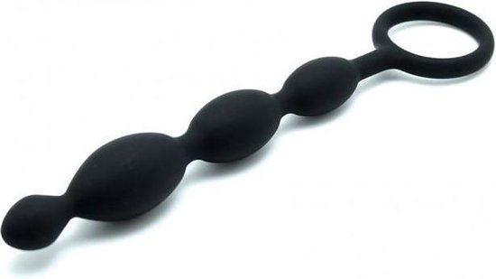 Rimba Latex Play - Anaalkogels siliconen 19.5 cm - Zwart