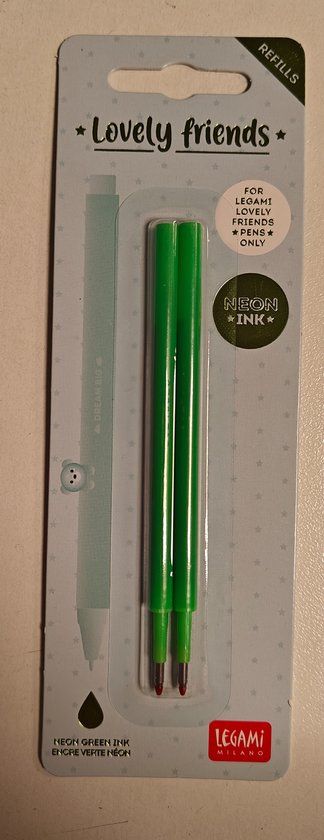 Legami Lovely Friends vulling - 2 stuks - Neon groen