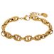 Lucardi - Dames Stainless steel goldplated armband schakel fantasie - Armband - Staal - Goudkleurig - 19.50 cm