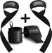 Breaking Limits Sangles de levage + Bandes de poignet Lot | Fitness, Crossfit et Musculation | Noir