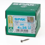 SPAX Gevelschroef, 4,5 x 35 mm, 200 stuks, Deeldraad, Lenskop, T-STAR plus T20, CUT-punt, Roestvast staal A2
