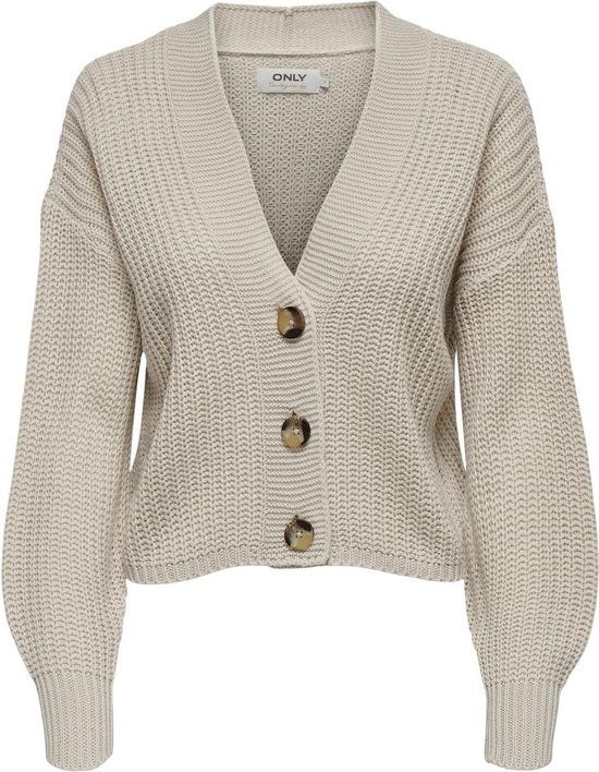ONLY ONLCAROL NICE L/S CARDIGAN KNT NOOS Women's Cardigan - Size L - Pumice Stone