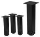 Set de 4 pieds de meuble réglables en hauteur 42cm Noir