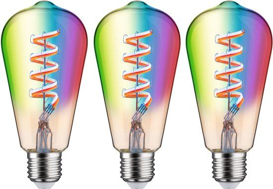 Paulmann Smart Home LED Lampen Set van 3 - E27 ST64 RGBW - 470lm - Zigbee