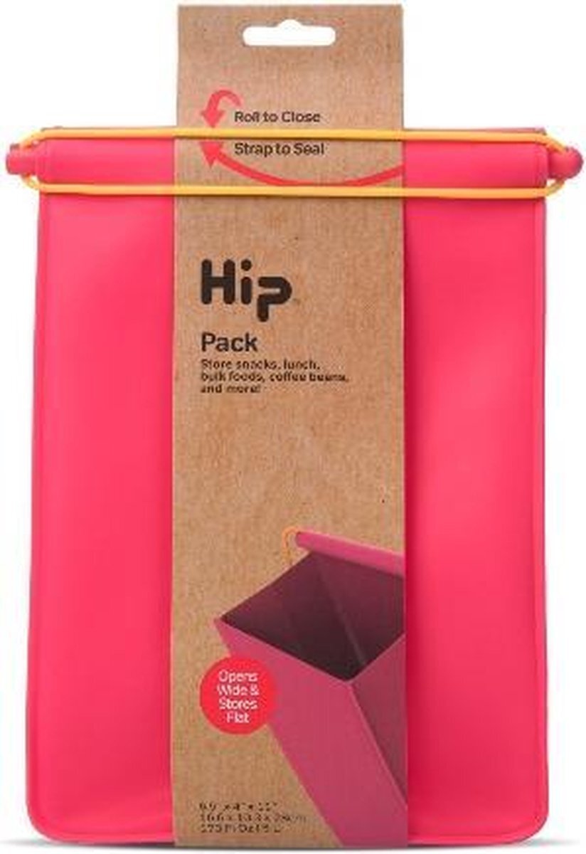 Hip Pack Groot - Herbruikbare Lunchzak - Siliconen/Polypropyleen - Roze