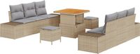 vidaXL Tuinbank Beige Poly Rattan