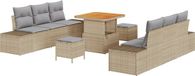 vidaXL Tuinbank Beige Poly Rattan
