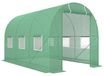 Tunnelkas - Serre - 3,5 x 2 x 2 meter - PE-folie et cadre métallique - 6 fenêtres - Porte enroulable - Vert