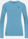 Odlo - Fitted Top Crewneck - Thermoshirt - Dames - Blauw - Maat S