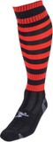Precision Voetbalsokken Hooped Unisex Zwart/rood Maat 40-44