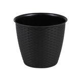 Stedelijk Urban Living SUNNYDAYS Garden & Plastic - kunststof pot met rotan-effect, diameter 30 cm x h 26 cm, lila