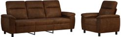 vidaXL Canapé 2 places Marron Similicuir Daim
