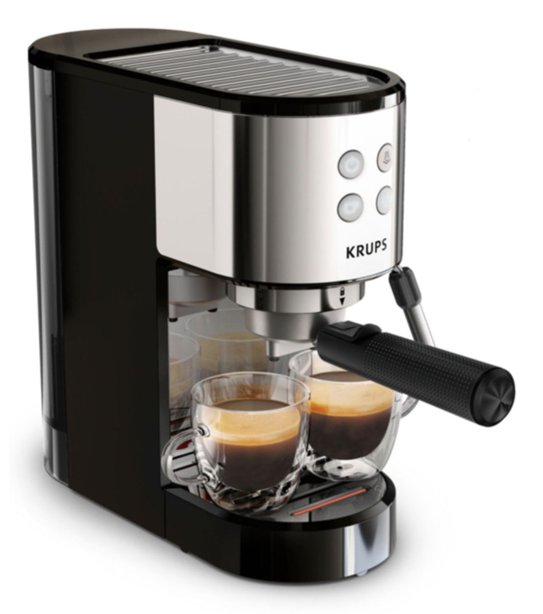 Krups Virtuoso XP441810 Espressomachine - 1.1L - Handmatig - 15 Bar - Zwart/RVS
