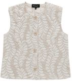 Elvira Collections Elvira Gilet Amelia Lange Mouwloos Regular Fit Katoen/Elastaan Beige Dames L (40)