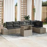 Prolenta Maison Exclusive - Tuinset met 7 delen, tuinstoel, lichtgrijs, polyrotan