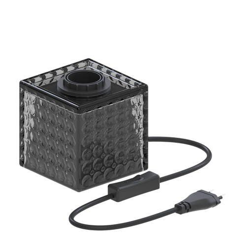 Calex Tafellamp Vierkant - Industrieel - E27 Fitting - Zwart Glas