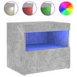 VidaXL Table de chevet avec éclairage LED 50x40x45 cm gris béton