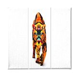 Homemania Feline-afbeelding, 3-delig, dieren, woonkamer, kinderkamer, meerkleurig, 69 x 3 x 50 cm, HM203PKNV-229, polyester, hout