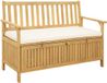 vidaXL Opslagbank 2-Seater 120 x 63 x 84 cm Licht acacia en wit