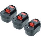 Vhbw 3x Batterie Compatible Avec Black & Decker Xd1200k Xtc12ik, Xtc12ikh Outil Électrique (3000 mAh, NiMH, 12 V)